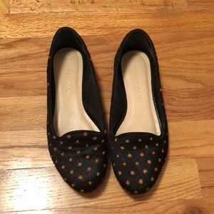 Loeffler Randall Polka Dot Navy Flats Size 6